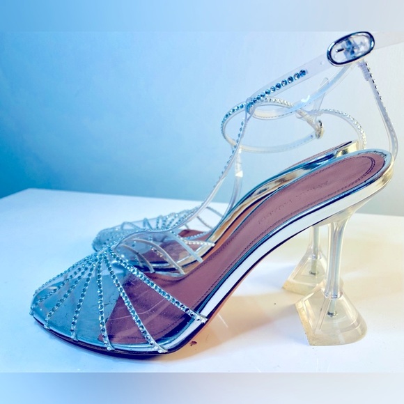 AMINA MUADDI
Brygit Crystal T-Strap Cocktail Pumps in Silver/Crystal - Picture 4 of 9
